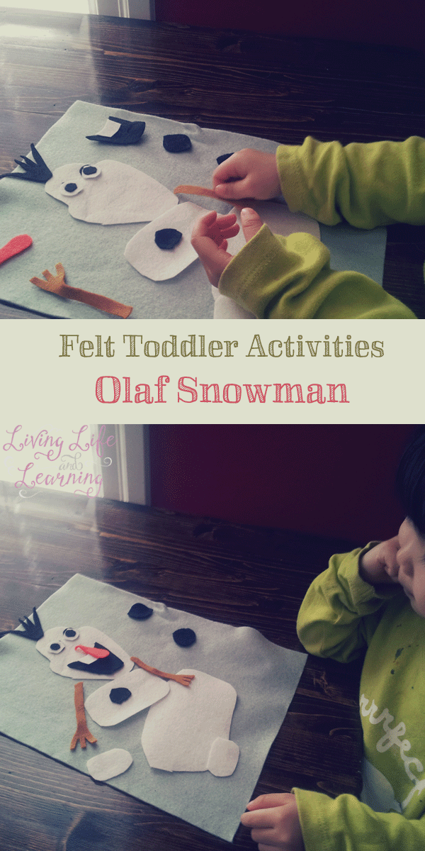 Simple way to bring Frozen alive - toddler activities: felt Olaf snowman