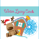 A great activity to practice fine motor skills: winter lacing cards. Create your own fine motor activity with these printable winter lacing cards. #preschool #winter #kidsprintables