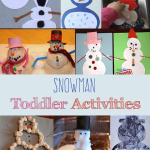 Fun and Frugal Snowman Toddler Activities for your little one, build your own snowman while you stay warm inside with these fun craft ideas.