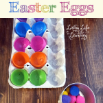 Frugal learning toddler activities using Easter eggs