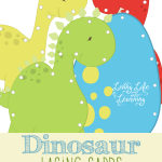 Fun fine motor practice with these cute dinosaur lacing cards