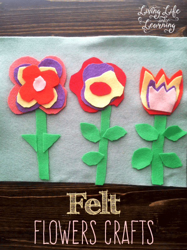 Felt flowers craft for kids 