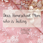 Encouragement for those days when you thing you are failing as a homeschool mom