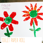 Paint beautiful flowers with toilet paper rolls