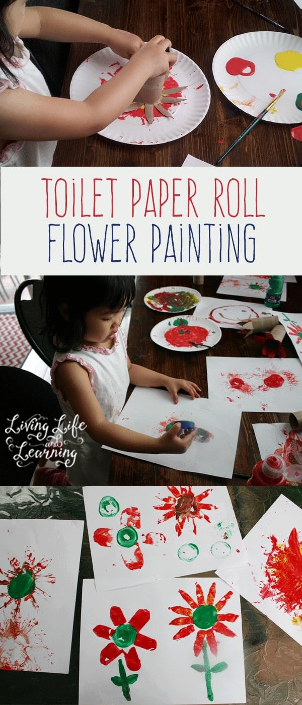 Toilet Paper Roll Flower Painting