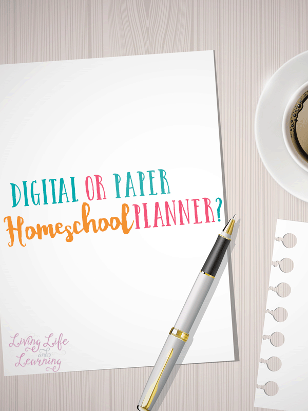 Get your homeschool organized but what do you need and digital or paper homeschool planner? Read the pros and cons of each type of planner