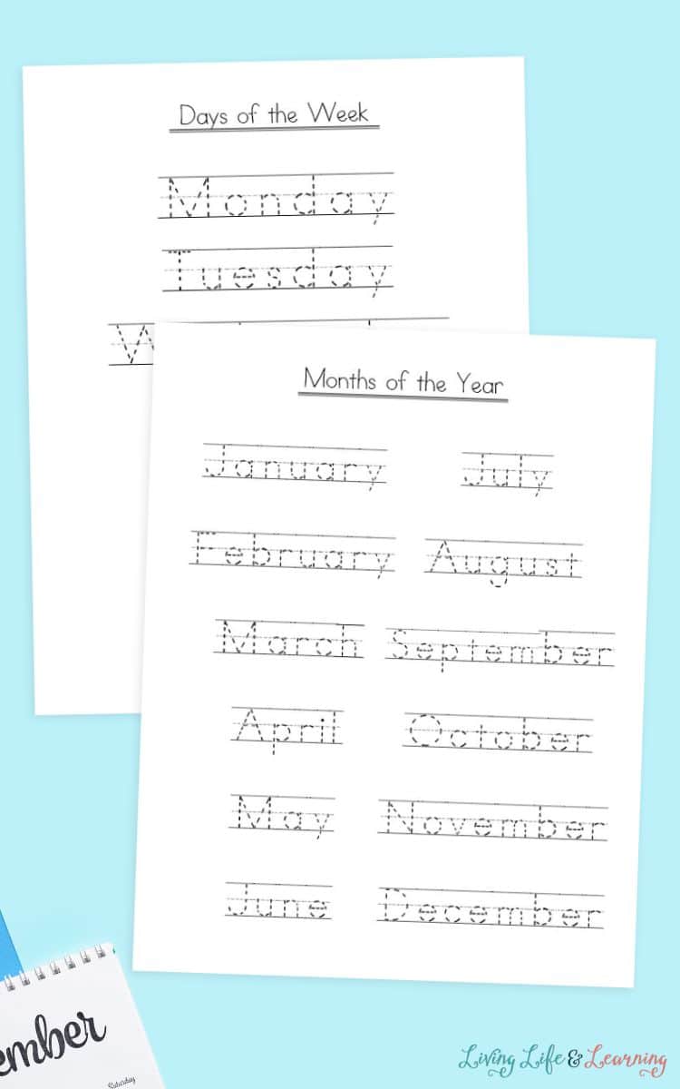 pages of My Calendar Book Printable on a table