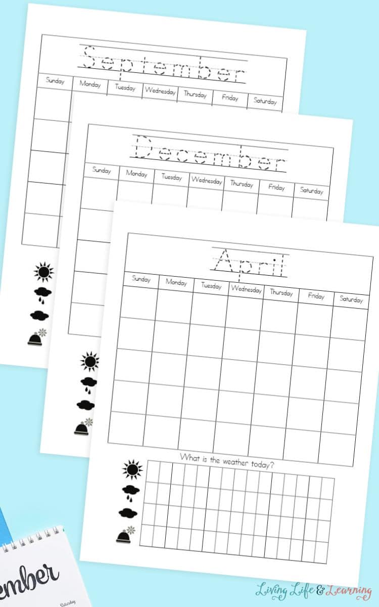 pages of My Calendar Book Printable on a table