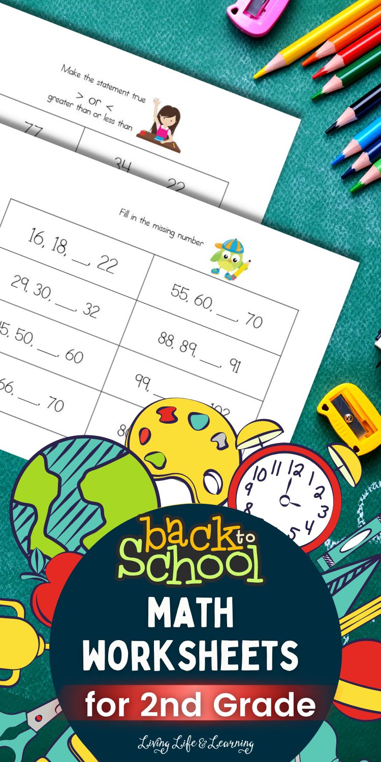Back to School Math Worksheets for 2nd Grade