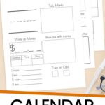 pages of My Calendar Book Printable on a table