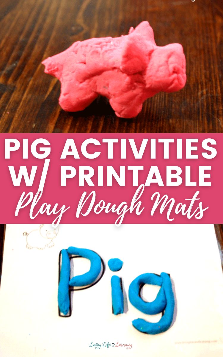 Pig Activities with Printable Play Dough Mats