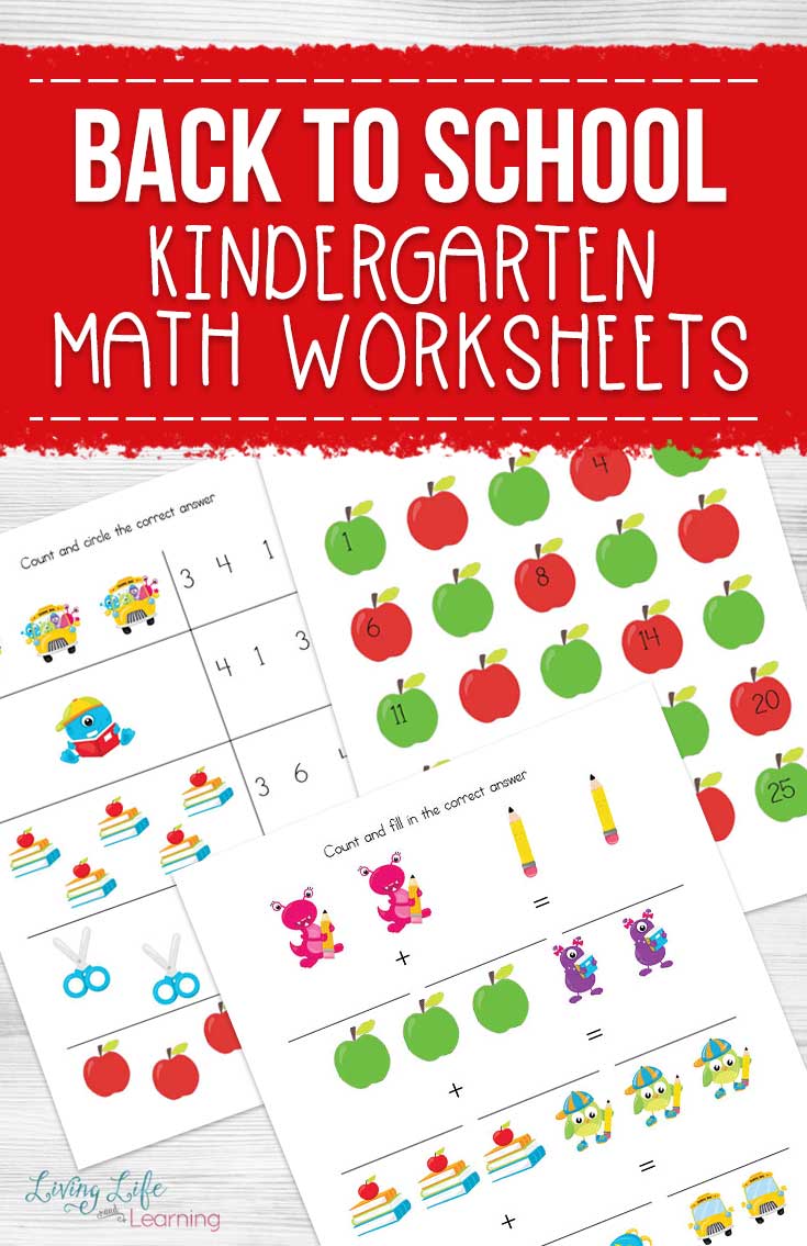 Back to school kindergarten math worksheets