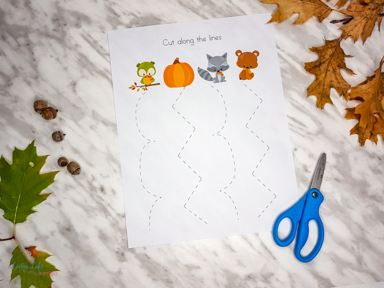 Autumn Animals Tracing Worksheets