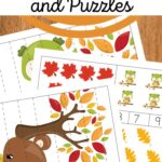 Fall Animals Counting Cards and Puzzles