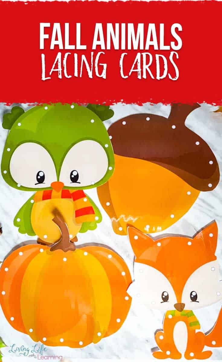 Fall Animals Lacing Cards