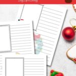 There are three Christmas Notebooking Pages overlapping in the image. On the top left corner of each page, there is a box occupying 1/4 of the paper. The remaining space outside the box is filled with writing lines.
