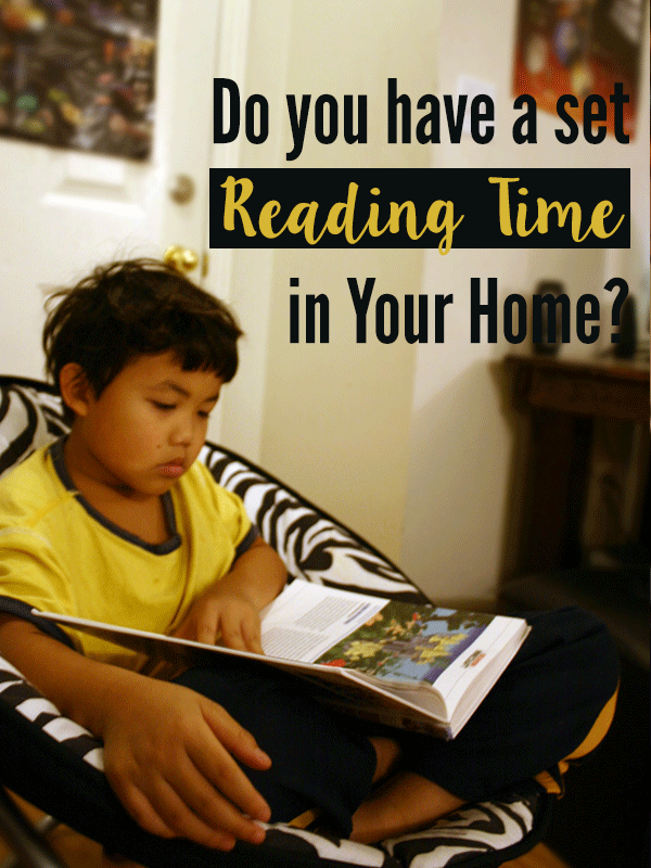 Kids spend too much time in front of screens, do you have a set reading time in your home?