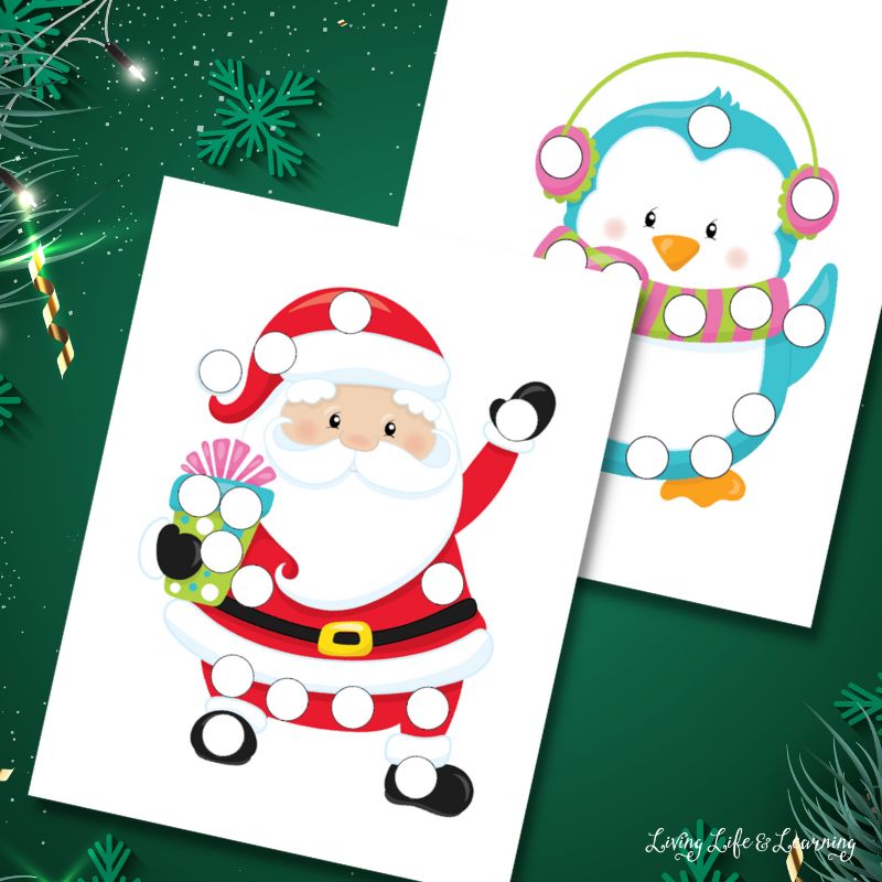 Christmas Dot Coloring Pages