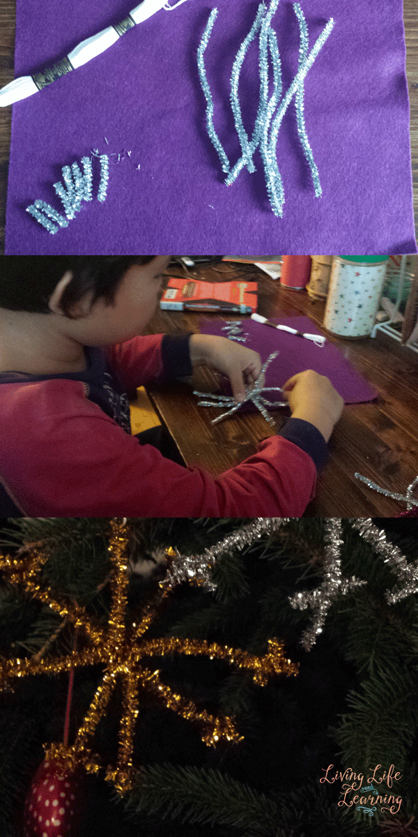 Pipe Cleaner Snowflake Ornaments for Kids