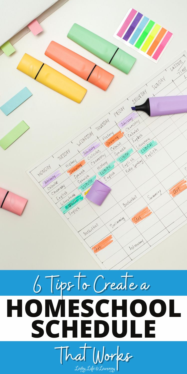 6 Tips to Create a Homeschool Schedule That Works
