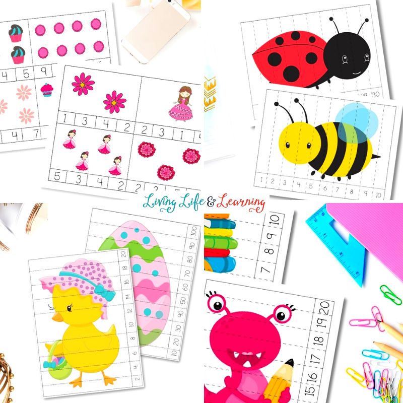Free Printable Counting Cards and Puzzles
