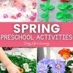collage of spring preschool activities