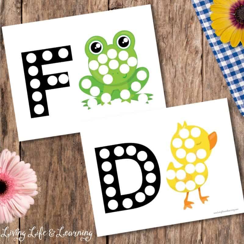 spring dot letter coloring pages