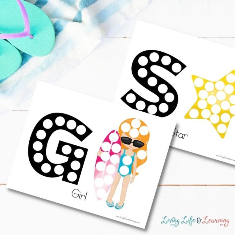 Beach Letter Dot Printables
