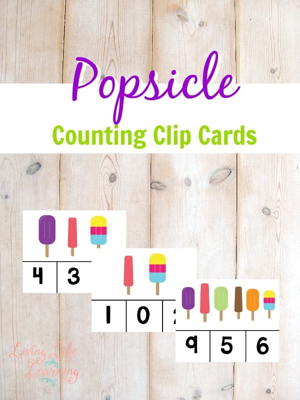 Help your preschooler or kindergartener get ready for the new school year with these printable popsicle-themed counting clip cards!