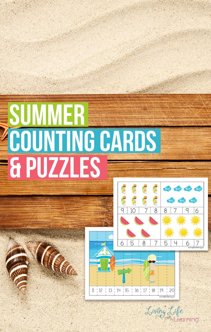Summer Counting Cards and Puzzles