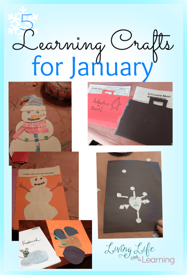 5 Learning Crafts for Winter - need ideas to attack the winter blues? These fun crafts will bring sunshine into your craft room.