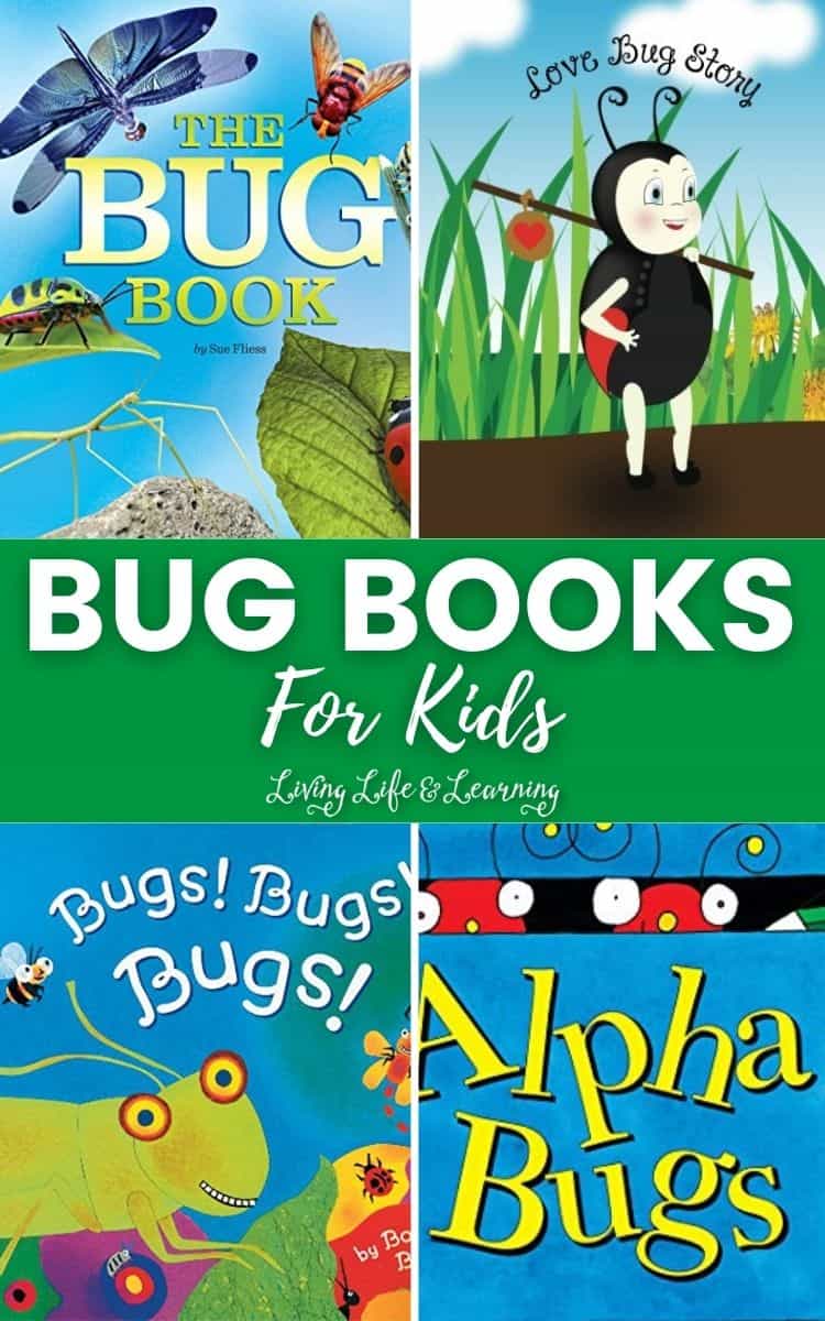 collage of bug books for kids