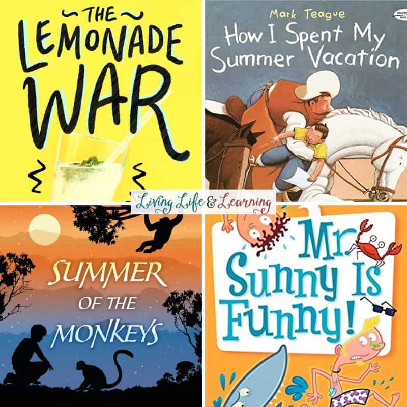 collage of Summer Reading List for Elementary Kids