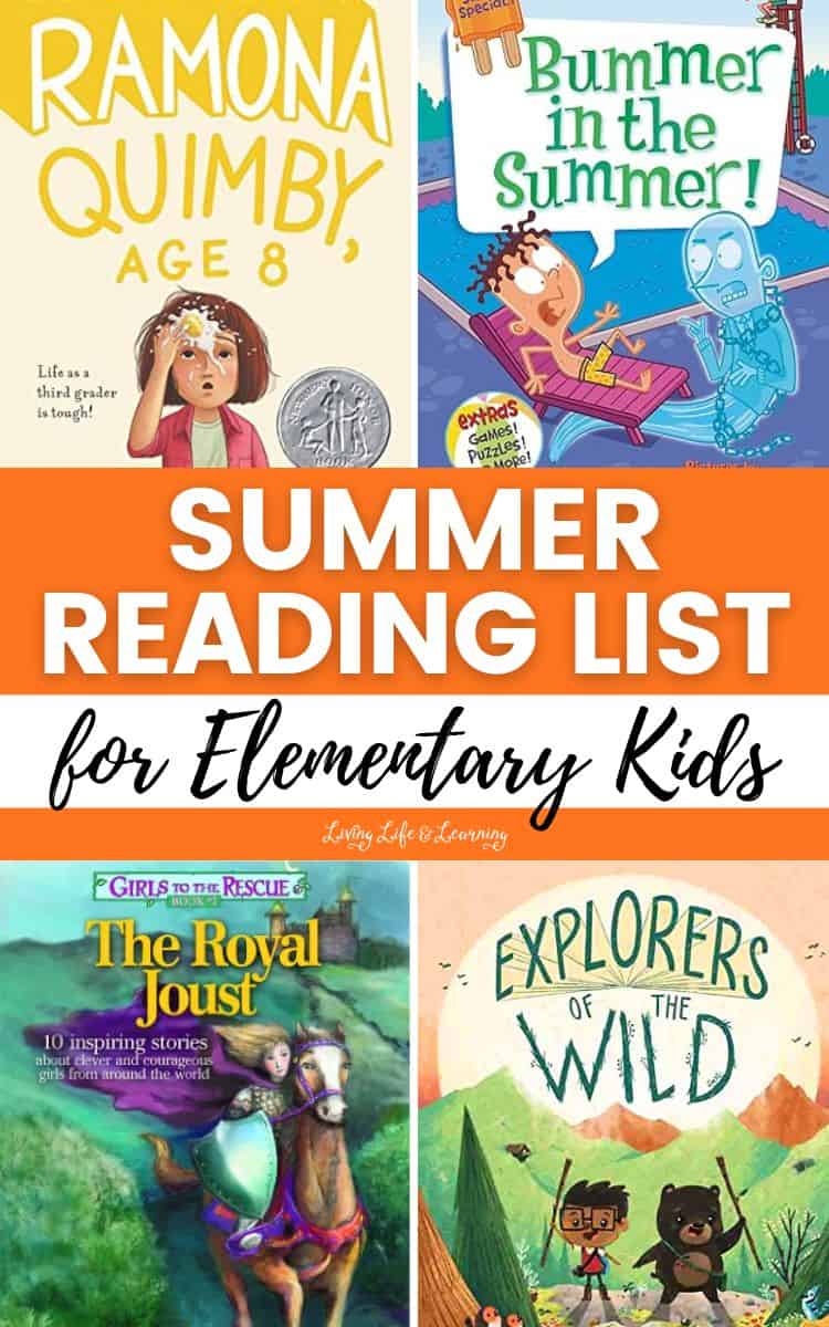 collage of Summer Reading List for Elementary Kids
