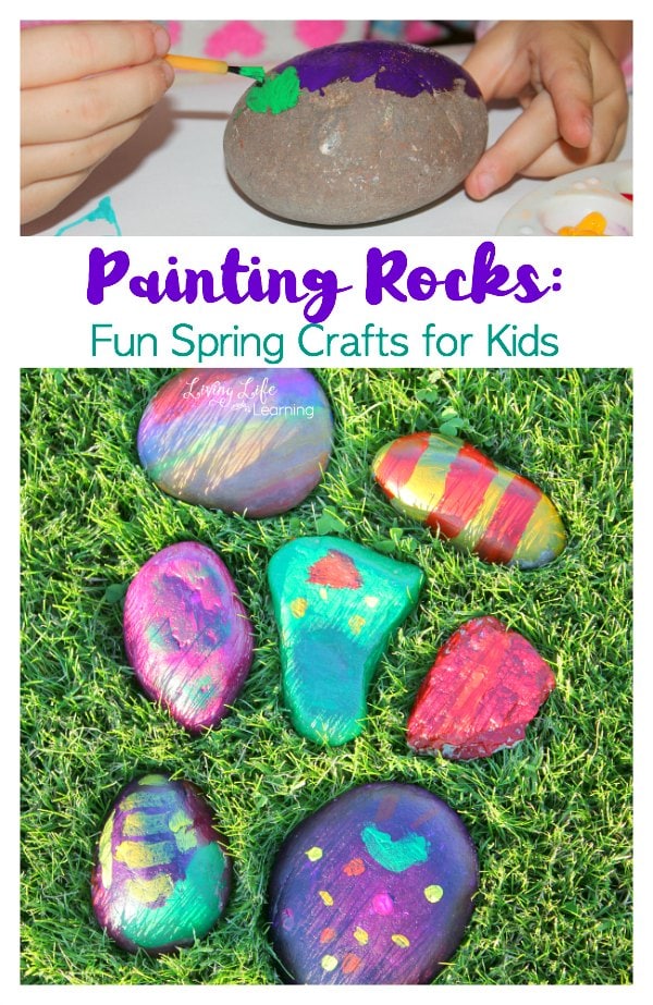 We decided on painting rocks. We went outside to hunt for some pretty fist-sized rocks that are smooth. Here are some wonderful and fun crafts for kids.