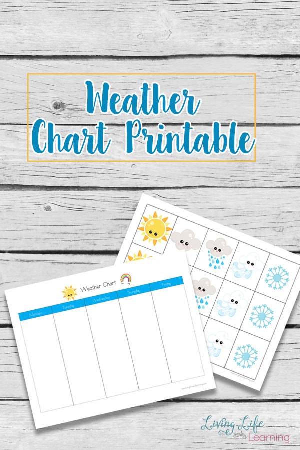 Track the weather patterns with this adorable weather chart printable. Perfect way to learn about the weather and wonderful excuse to get them outside.