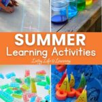 collage of summer learning activities