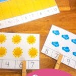 Summer Counting Cards and Puzzles on a table