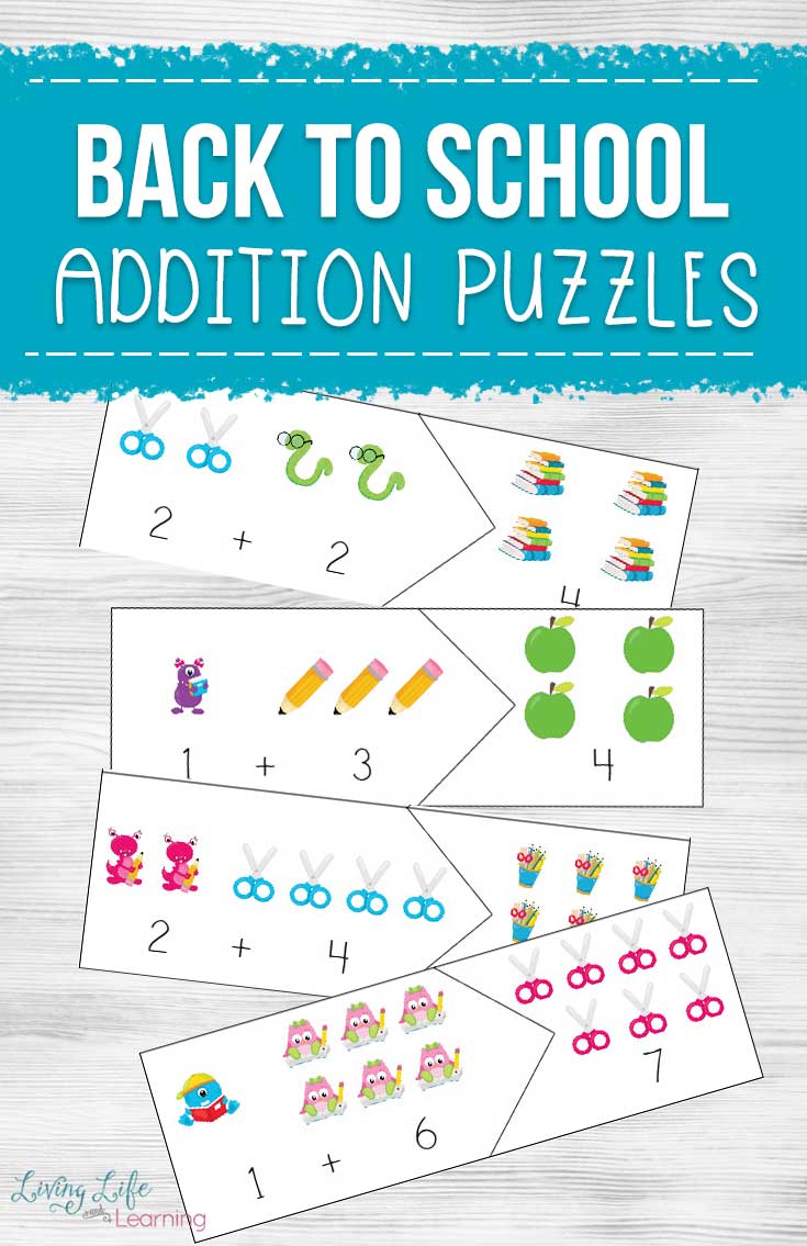 back to school addition puzzles