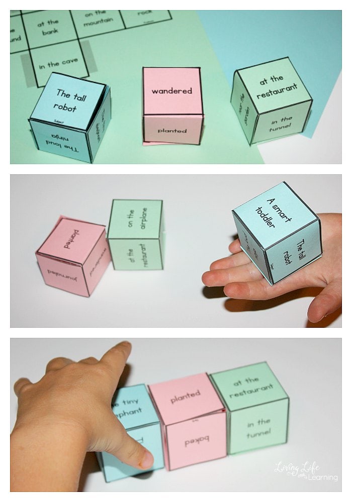 In this post, we have an educational game with fun sentence starters. It has a set of six printable dice to help kids get their creative juices flowing when it comes to writing.