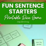a photo of Fun Sentence Starters - Printable Dice Game