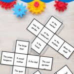 a photo of Fun Sentence Starters - Printable Dice Game before folding