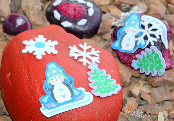 Christmas rock painting for kids