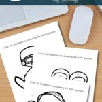 Winter Games Color by Addition Worksheets