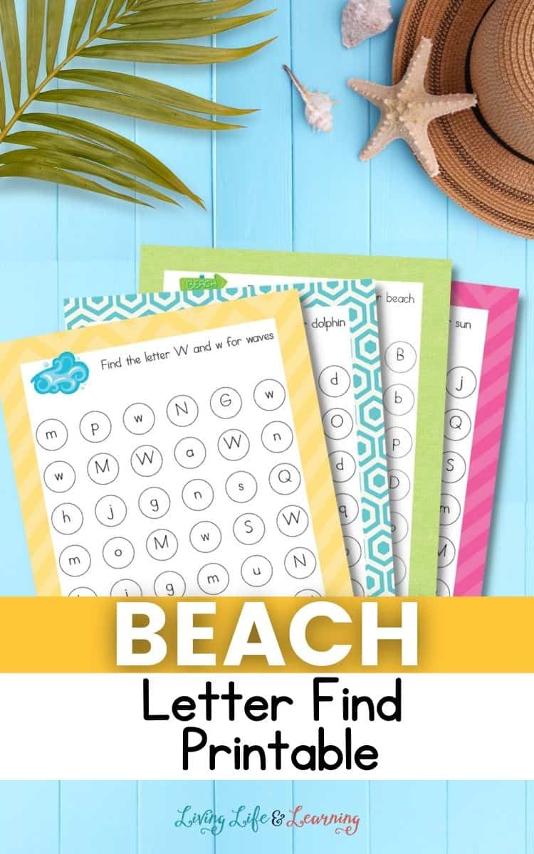 beach letter find printable