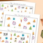 Various pages from the Camping I Spy Printables