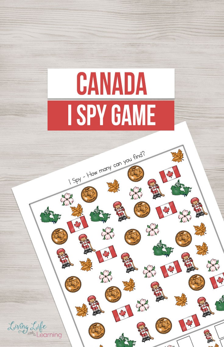 Printable Canada I spy game