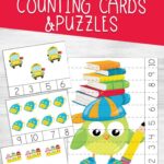 Back to school counting cards and puzzles