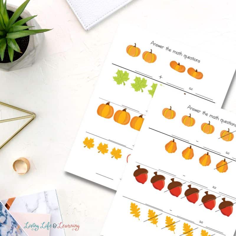 Pumpkin Preschool Printables for math