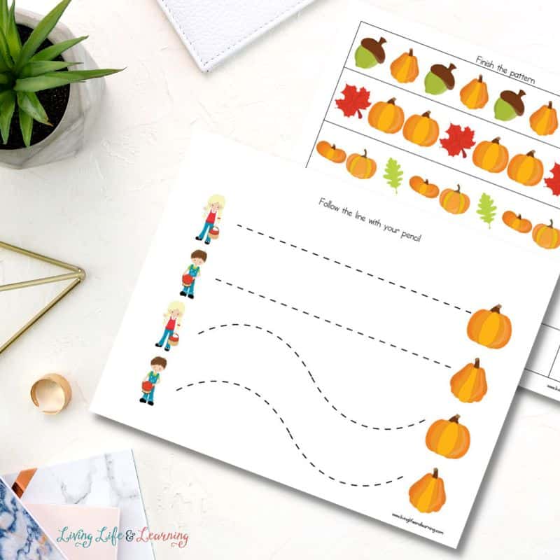 Pumpkin Preschool Printables for tracing
